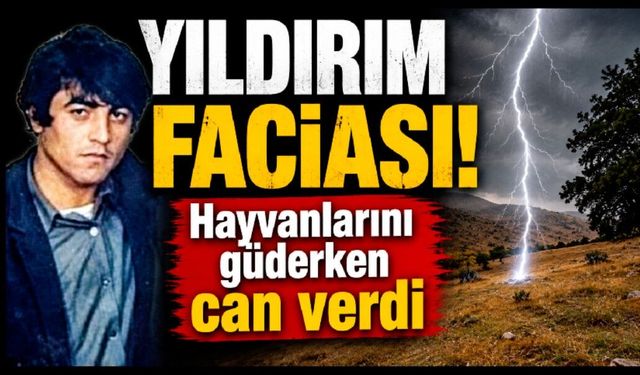 Hayvanlarını güderken üstüne yıldırım düştü