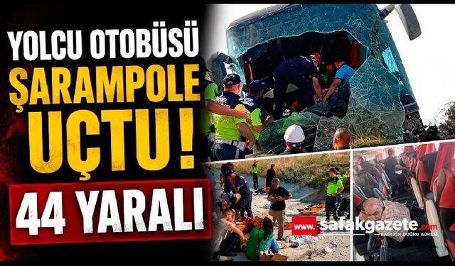 Yolcu Otobüsü Şarampole Uçtu! 44 Yaralı