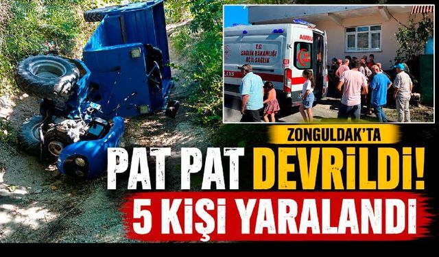 Zonguldak'ta pat pat devrildi! 5 kişi yaralandı