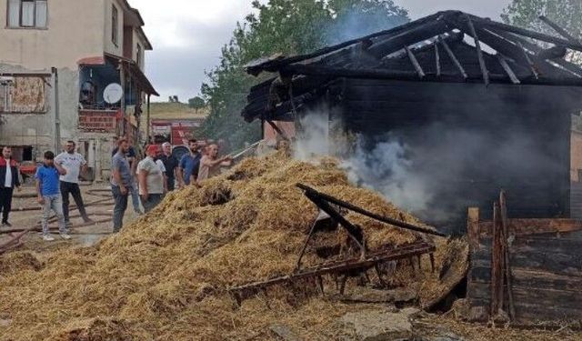 Ambarda yangın: 7 ton buğday küle döndü