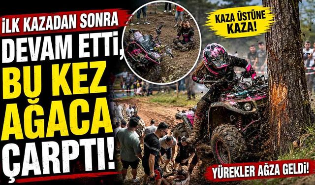 İlk kazadan sonra devam etti, bu kez ağaca çarptı!