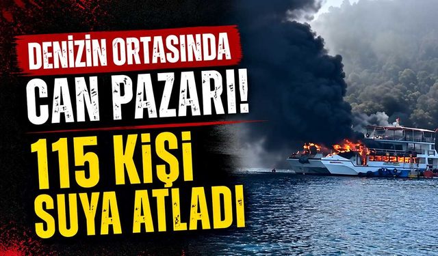 Denizin ortasında can pazarı! 115 kişi suya atladı