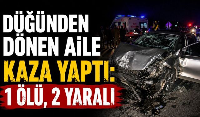 Düğünden dönen aile kaza yaptı: 1 ölü, 2 yaralı