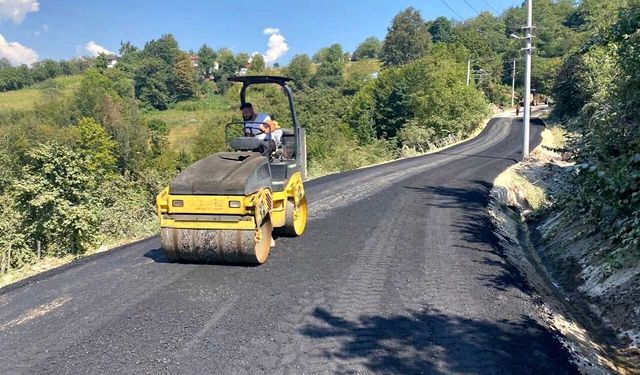 Heyelan bölgesindeki yol yenilendi