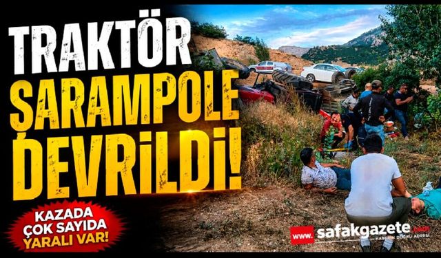 Traktör şarampole devrildi: Kazada çok sayıda verildi