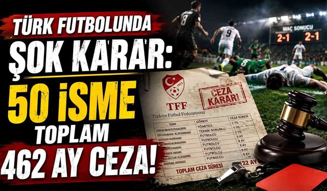 Türk Futbolunda Şok Karar: 50 İsme Toplam 462 Ay Ceza!