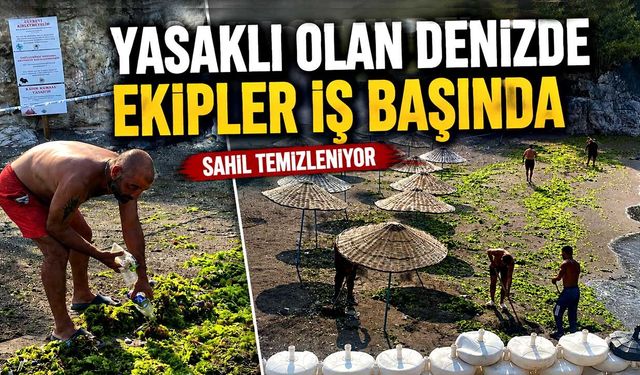 Yasaklı olan denizde ekipler iş başında