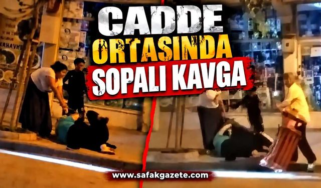 Cadde ortasında sopalı kavga: 1 yaralı
