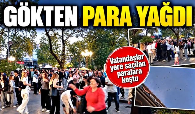 Klip çekiminde para yağdı, vatandaşlar kapıştı