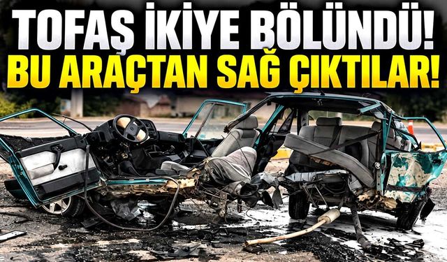 Alkollü sürücünün çarptığı otomobil ikiye bölündü