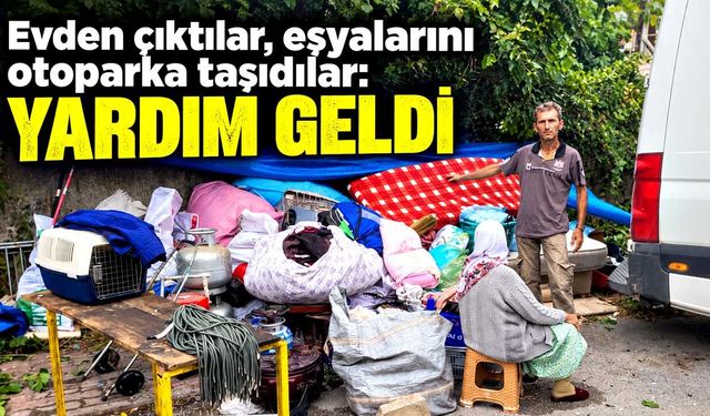 Eşyalarını otoparka taşıyan aile yeni evine yerleştirildi