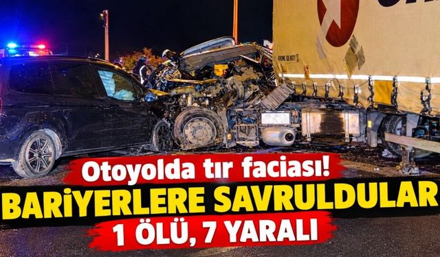 Otoyolda feci kaza: 1 ölü, 7 yaralı