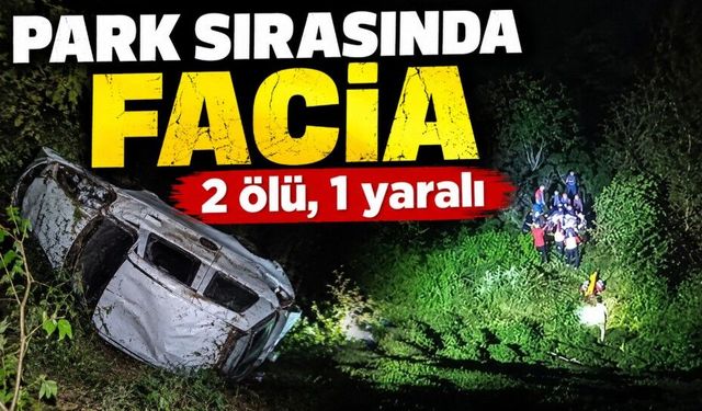 Aracını park etmeye çalışırken uçuruma yuvarlandı: 2 ölü