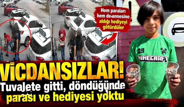 9 yaşındaki çocuğun parasını ve annesine aldığı hediyeyi götürdüler