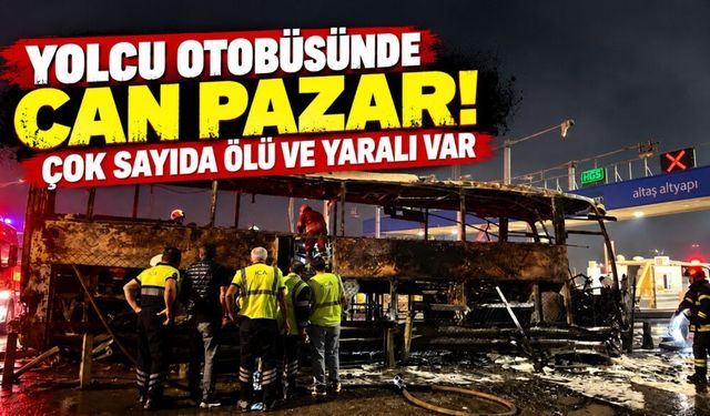 Yolcu otobüsü alev topuna döndü! 2 ölü, 8 yaralı
