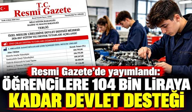 Resmi Gazete’de yayımlandı: Öğrencilere 104 bin liraya kadar devlet desteği