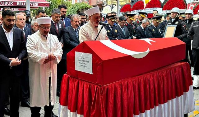 Şehit polis Ahmet Türkoğlu son yolculuğuna uğurlandı