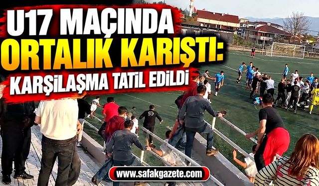 U17 maçında ortalık karıştı: Karşılaşma tatil edildi