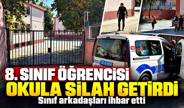 Okula silah getiren 8. sınıf öğrencisi yakalandı