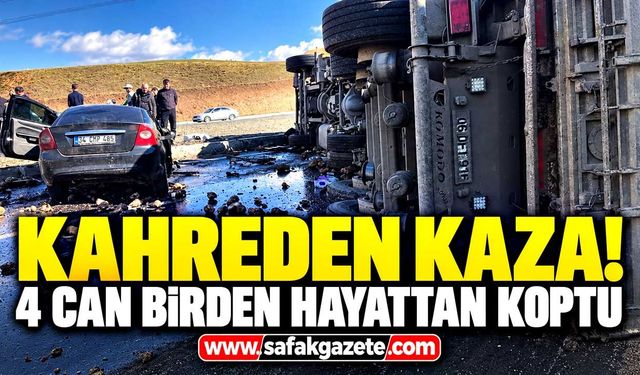 Pancar yüklü tır otomobille çarpıştı! 4 kişi hayatını kaybetti
