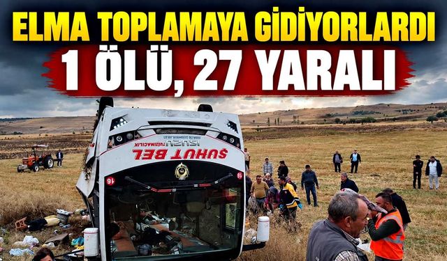 Elma toplamaya gidiyorlardı: Midibüs devrildi, 1 ölü 27 yaralı