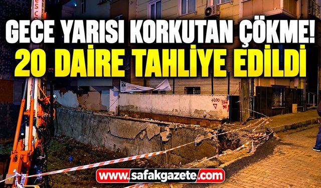 Gece yarısı korkutan çökme! 20 daire tahliye edildi