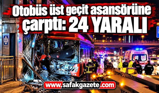 EGO otobüsü üst geçit asansörüne çarptı: 24 yaralı