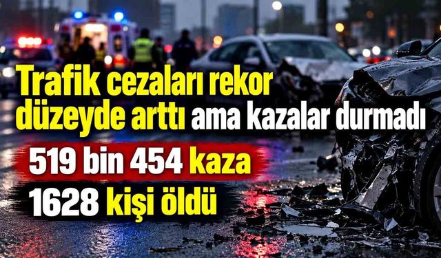 Trafik cezaları rekor düzeyde arttı ama kazalar durmadı; 9 ayda 519 bin 454 kaza, 1628 ölü