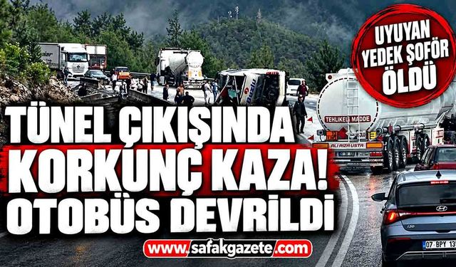 Yolcu otobüsü devrildi! Uyuyan yedek şoför hayatını kaybetti