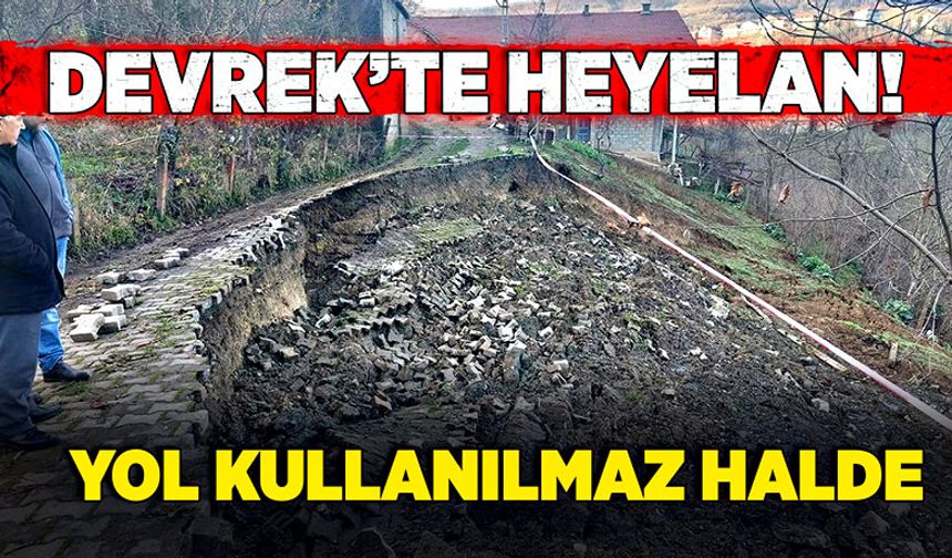 Devrek’te heyelan! Yol kullanılmaz halde