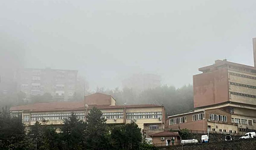 Yoğun sis kent merkezinde etkili oldu