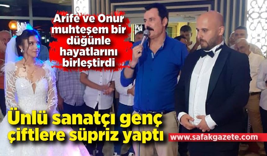 Ünlü sanatçı genç çifte sürpriz yaptı