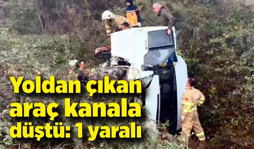 Bartın'da kaza! Yoldan çıkan araç kanala düştü: 1 yaralı