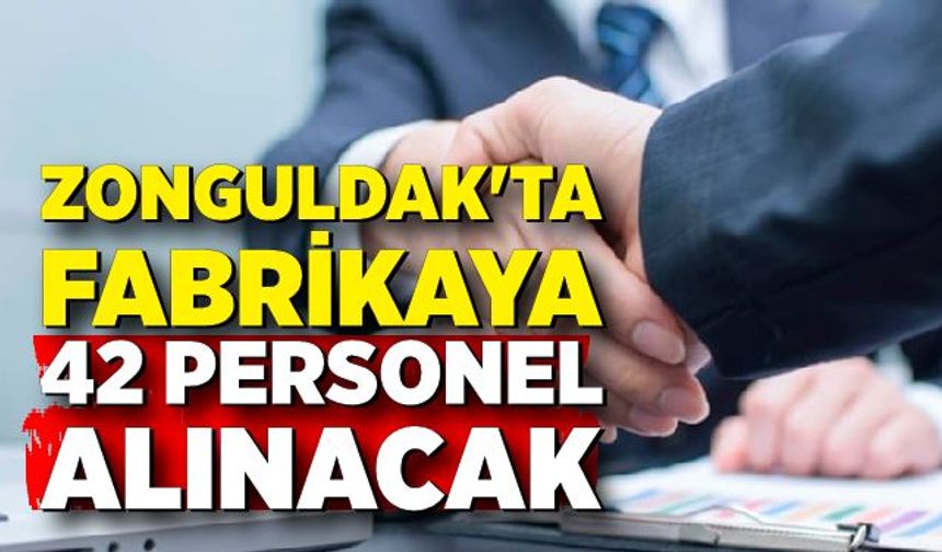 Zonguldak'ta fabrikaya 42 personel alınacak