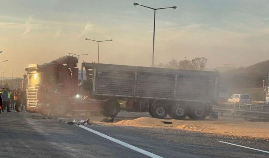 Devrilen tır kaldırıldı, TEM Otoyolu trafiğe açıldı