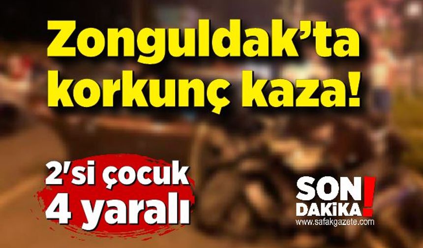 Zonguldak Ankara karayolunda korkunç kaza! 2'si çocuk 4 yaralı