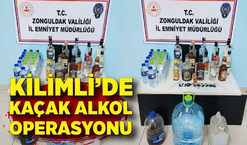 Kilimli'de kaçak alkol operasyonu