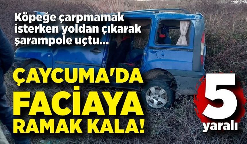 Çaycuma'da faciaya ramak kala! 5 yaralı