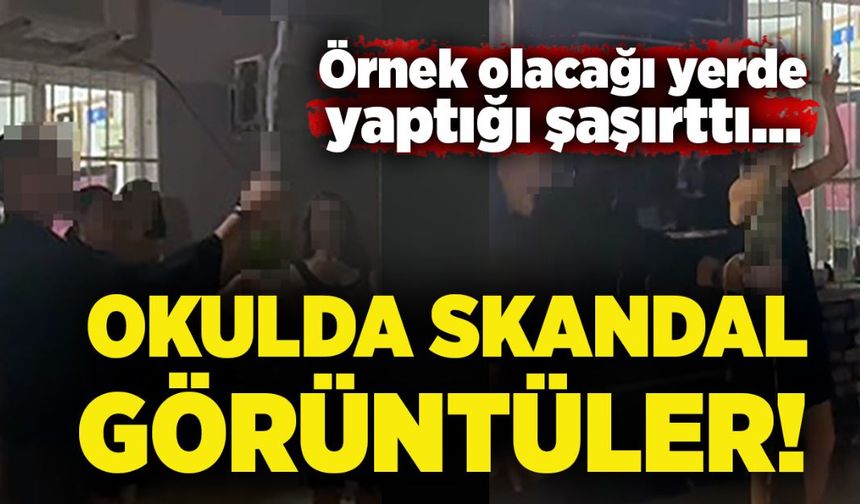 Okulda skandal görüntü: Örnek olacağı yerde şaşırttı...