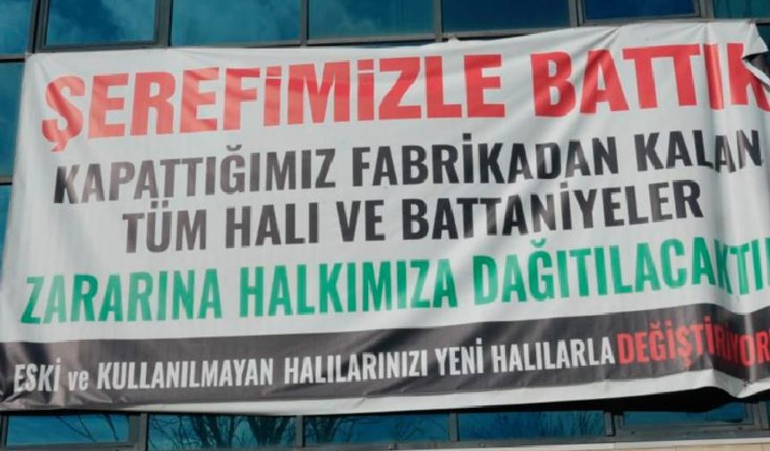 Şerefle batan fabrikanın malları