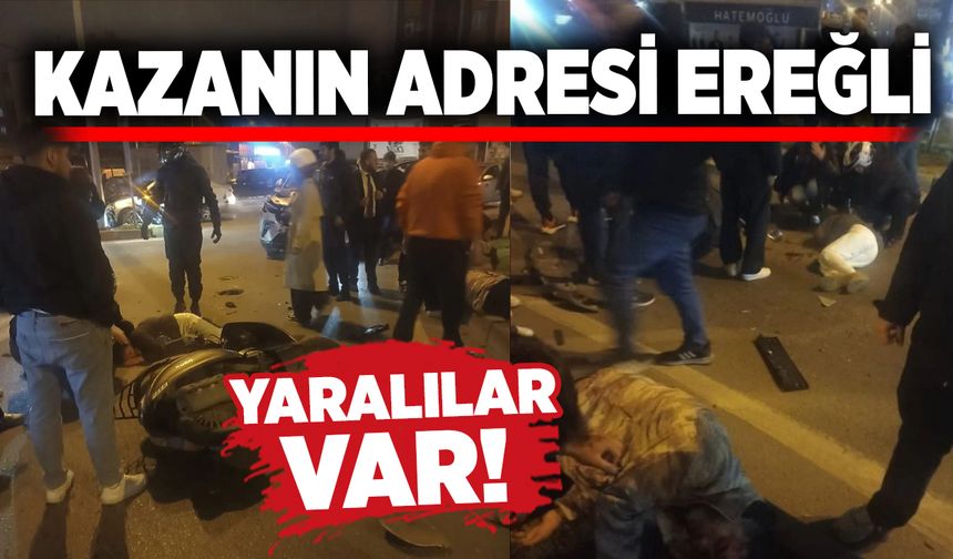 Kazanın adresi Ereğli: Otomobil  ile motosiklet çarpıştı! Yaralılar var
