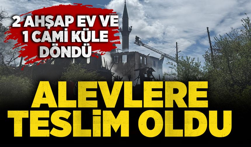 Alevler teslim oldu: 2 ahşap ev ve 1 cami küle döndü
