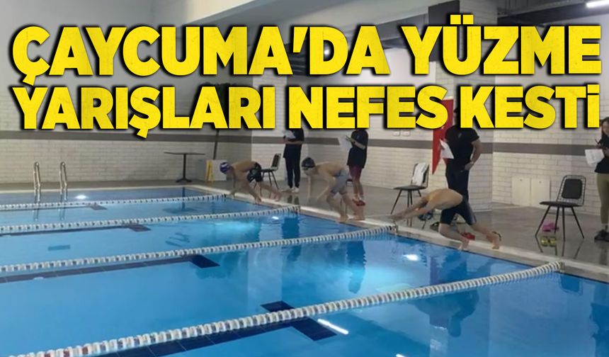Çaycuma'da yüzme yarışları nefes kesti