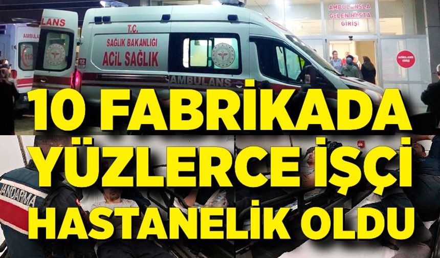 10 ayrı fabrikada yüzlerce işçi hastanelik oldu
