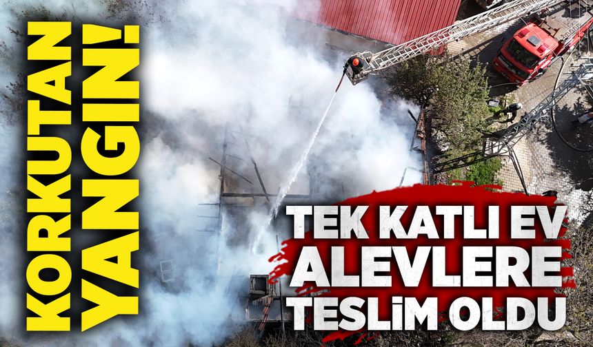 Korkutan yangın: Tek katlı ev alevlere teslim oldu