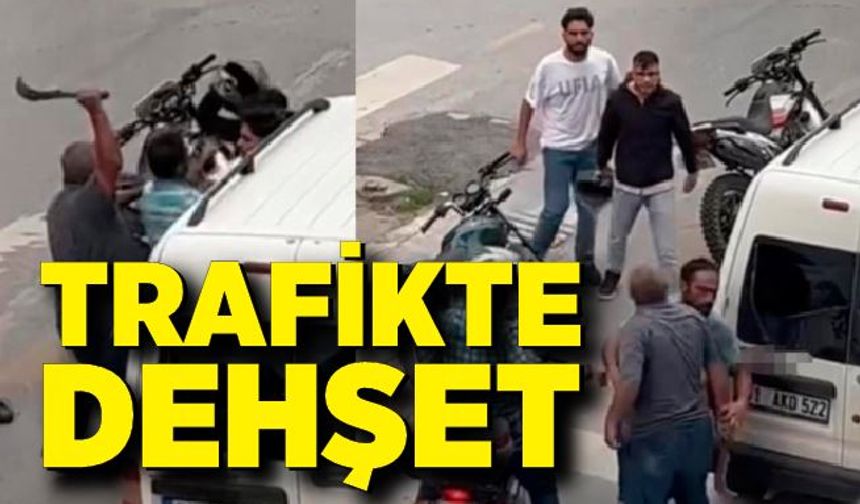 Trafikte bıçaklı kavga: O anlar kamerada