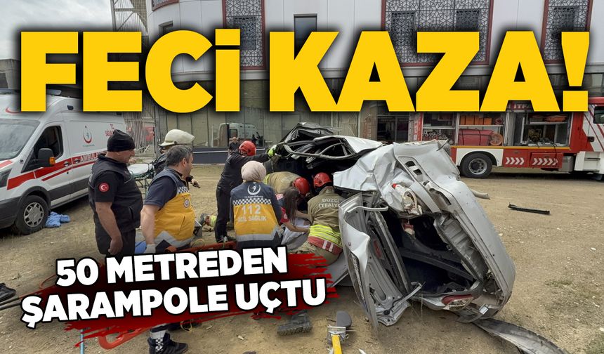 Feci kaza: 50 metreden şarampole uçtu