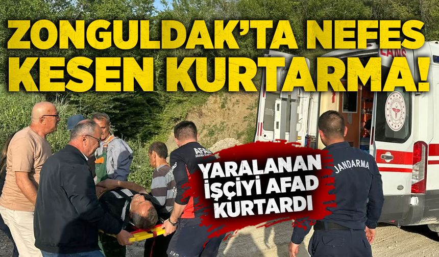 Zonguldak’ta nefes kesen kurtarma: Yaralanan işçiyi AFAD kurtardı