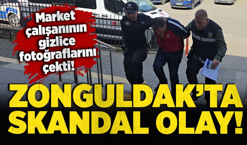 Zonguldak'ta skandal olay: Market çalışanının gizlice fotoğrafını çekti!