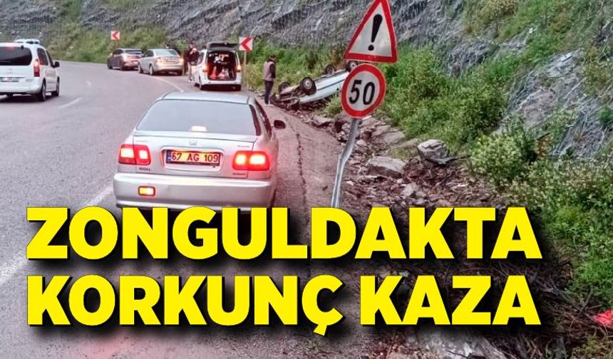 Zonguldak'ta korkunç kaza! Ankara yolunda araç takla attı